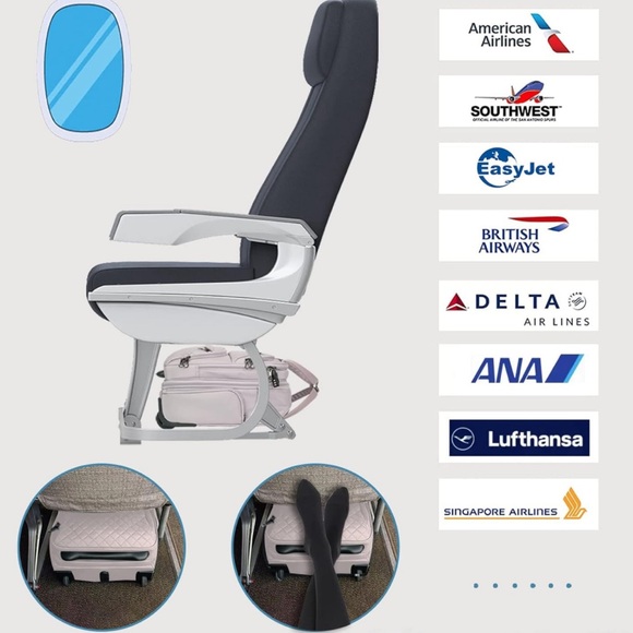 Carry On Underseat, Lightweight Overnight Suitcase, Dusty Pink - Picture 7 of 10